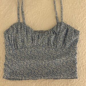 Princess Polly Blue Ruched Crop Camisole